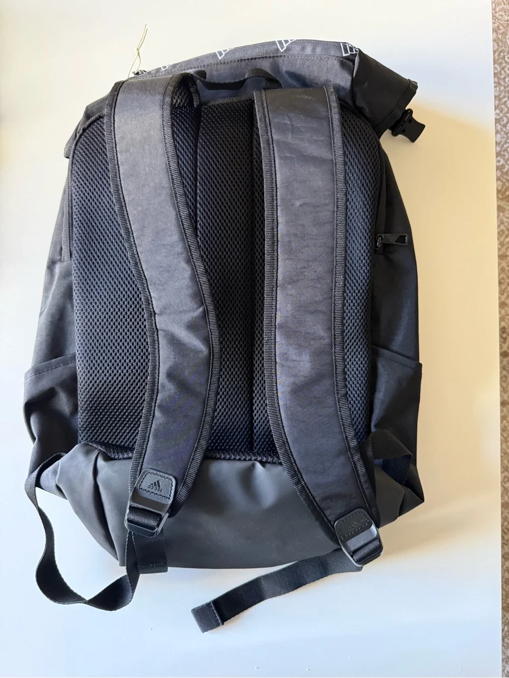 adidas Black Backpack with White 3-Stripes Front Panel